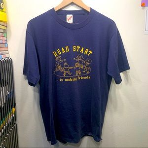 M-L. VINTAGE JERZEEZ HEAD START MAKING FRIENDS SINGLE STITCHED